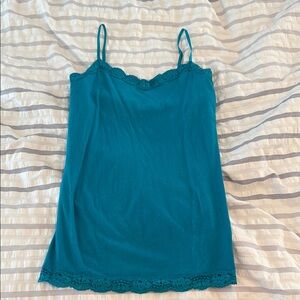 Aeropostale Green and Blue Fitted Sleeveless Camisole